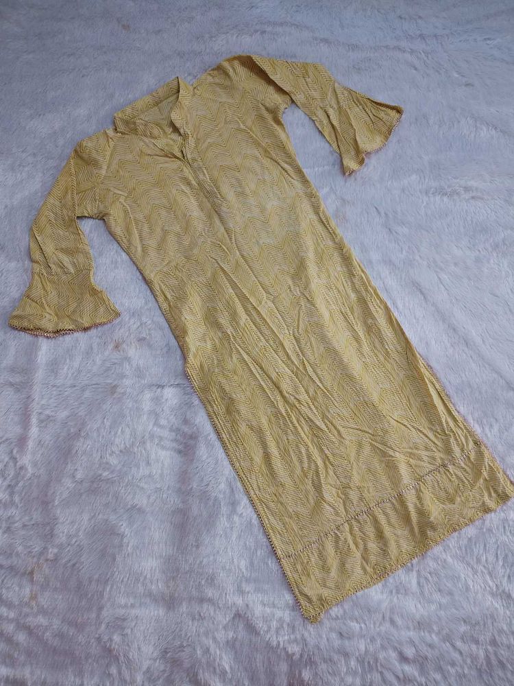 Yellow Straight Kurti