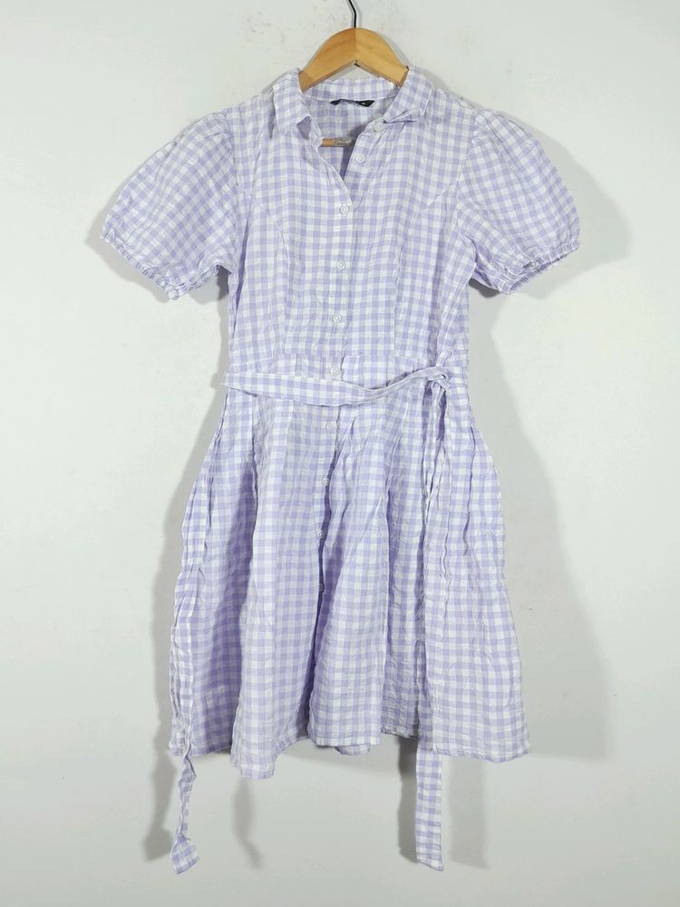 Lavender Checks Western Dress (Women&#39;s)