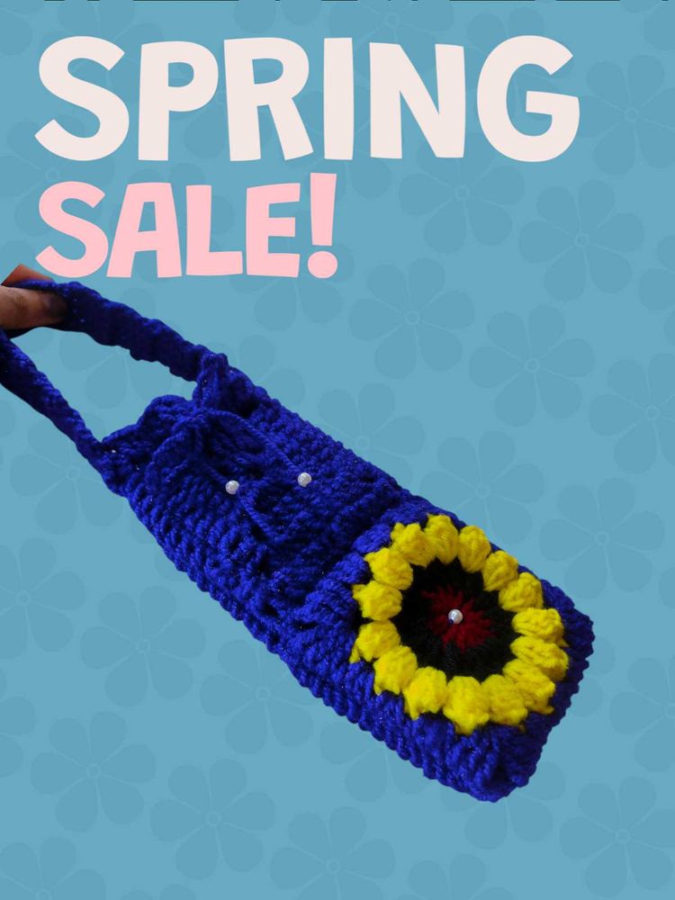 Crochet Sunflower Bag - Handmade
