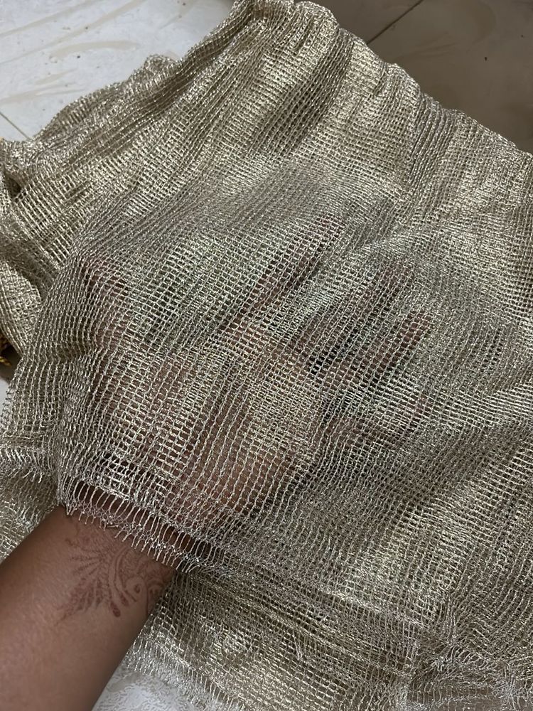 net fabric in gold