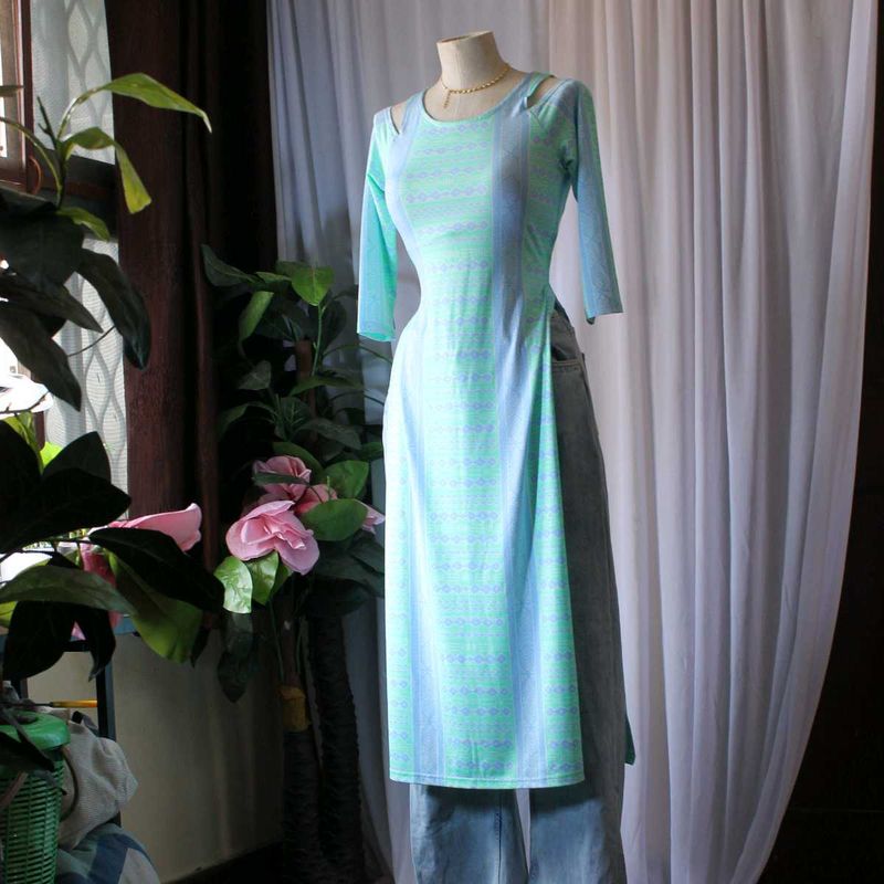 Elegant Blue &amp; Green Maxi