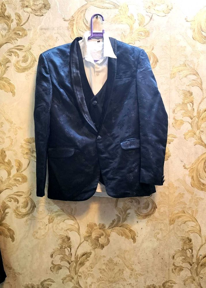Navy Blazer &amp; Vest Set For 13 To 14 Years Old Boy