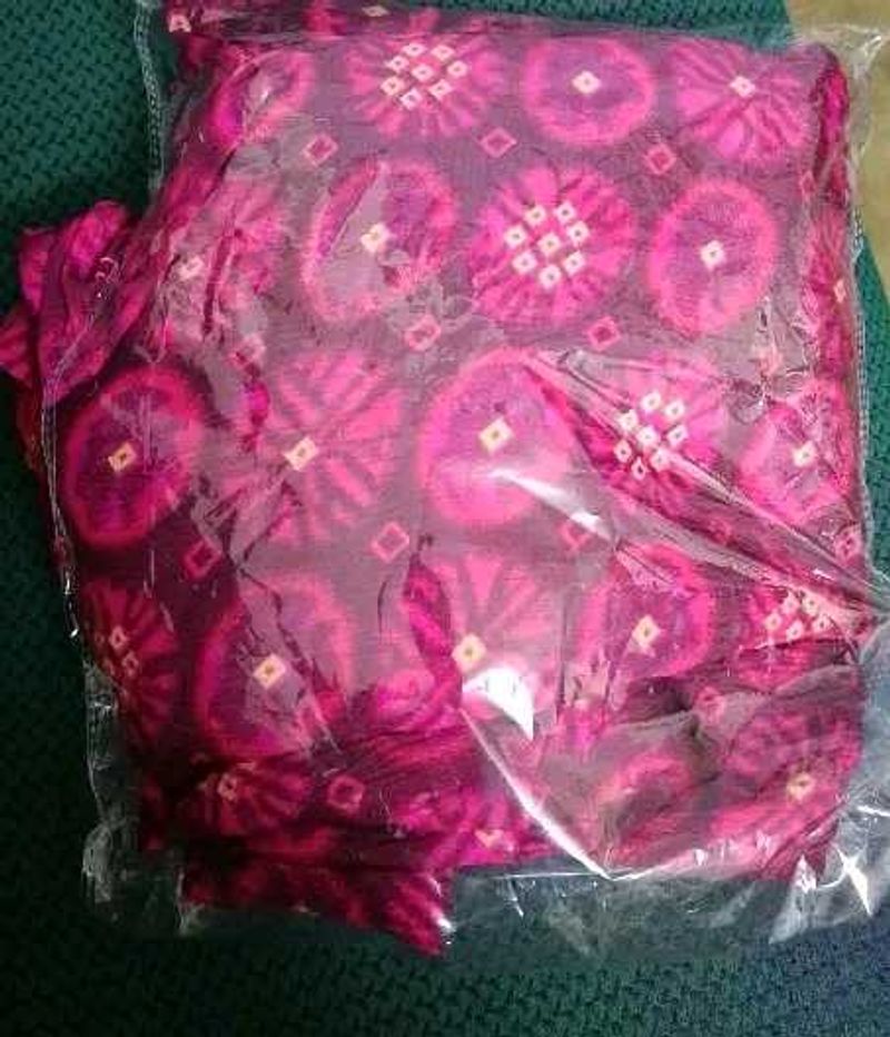 Pink Bandhani Fabric