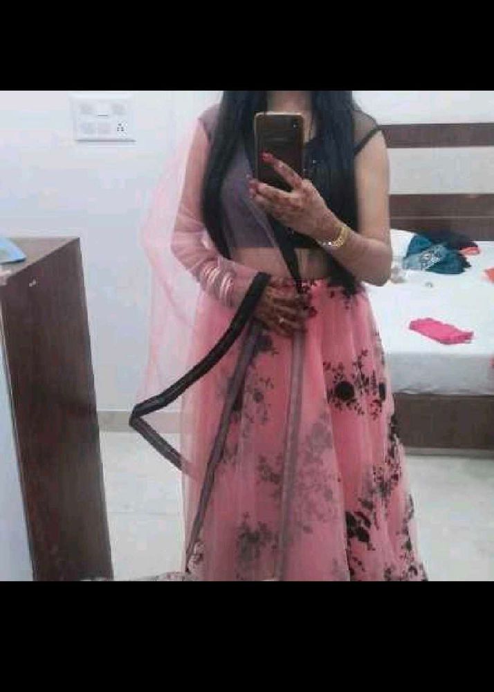 Pink Floral Lehenga Choli