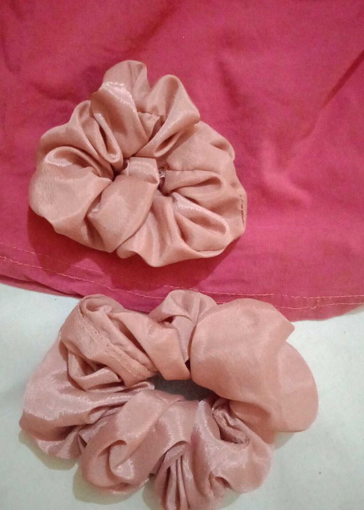 Peach Silk Scrunchie