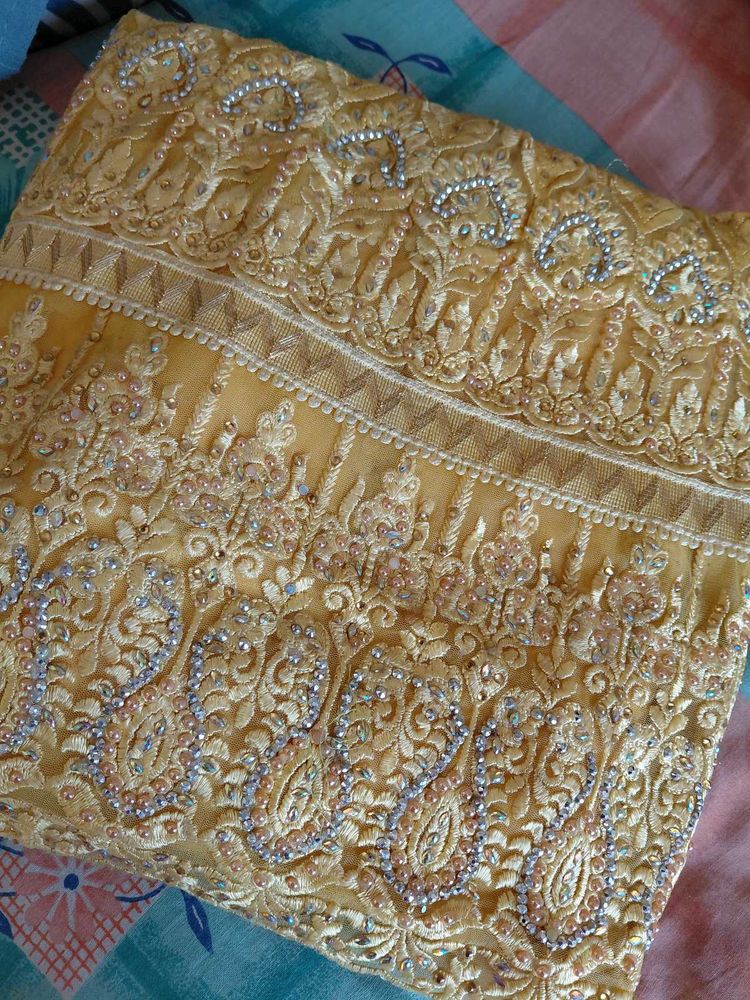 Elegant Embroidered Ethnic Fabric UNSTICH  NO USED
