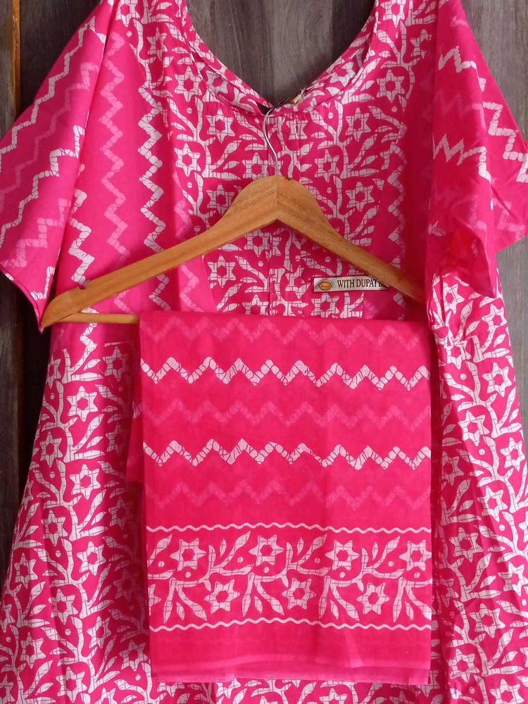 Pink Printed Kurta Set
