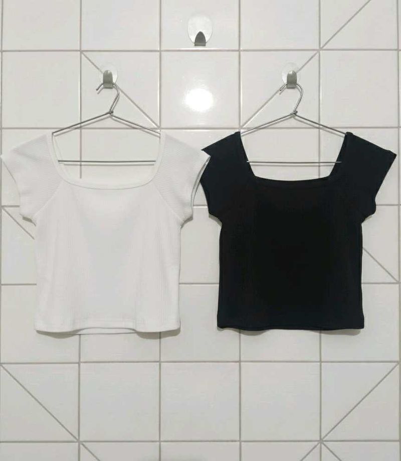 Square Neck Crop Top Set