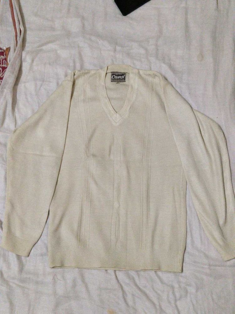 Classic Cream V-Neck Sweater