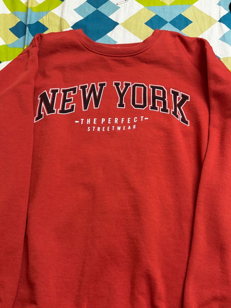 Cozy Red NY Streetwear Sweatshirt