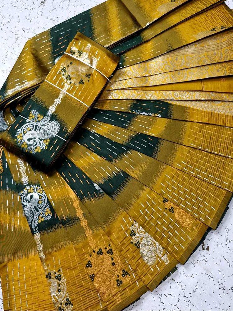 Kubera Soft Art Saree peacock zari design