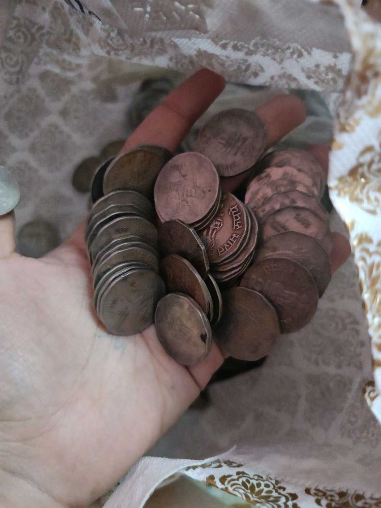 Old Indian Coins 50 Mix 1 And 2rs