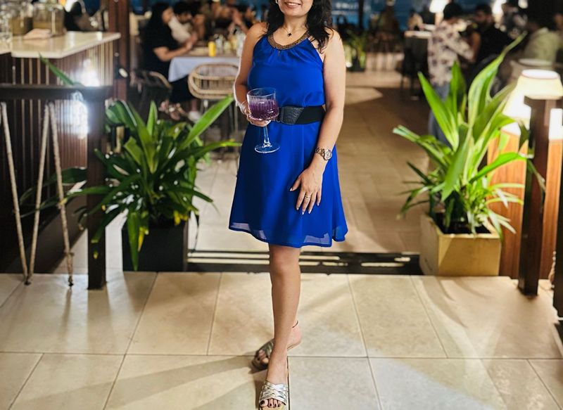 Blue Halter Dress