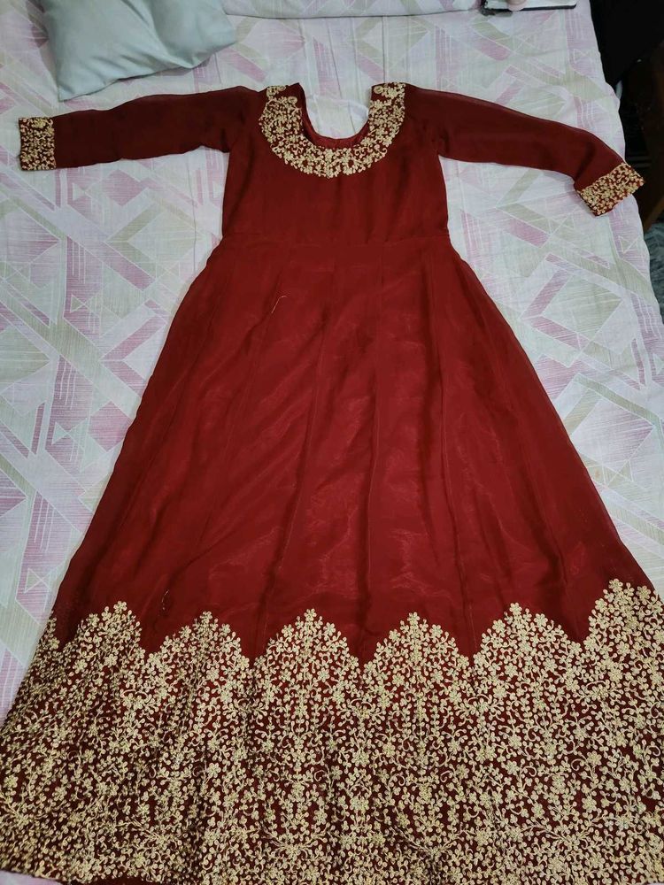 Elegant Maroon Ethnic Gown