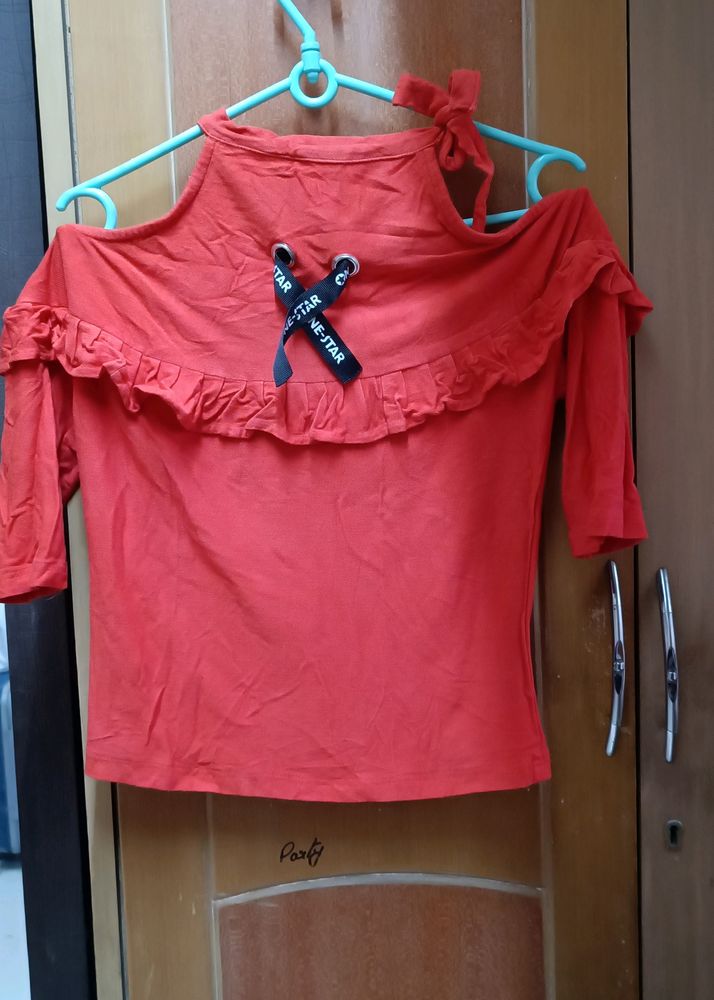 ❤️ 107. Halter Neck Orange Top ❤️