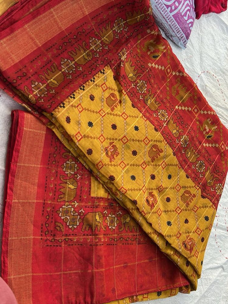 Red &amp; Yellow Saree