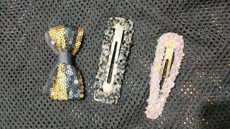 Sparkly Hair Clip Trio