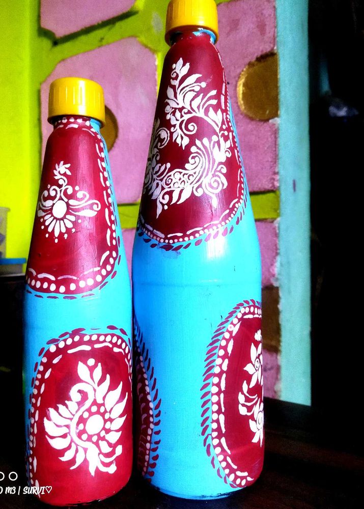 Hand-Painted Decorative Bottles