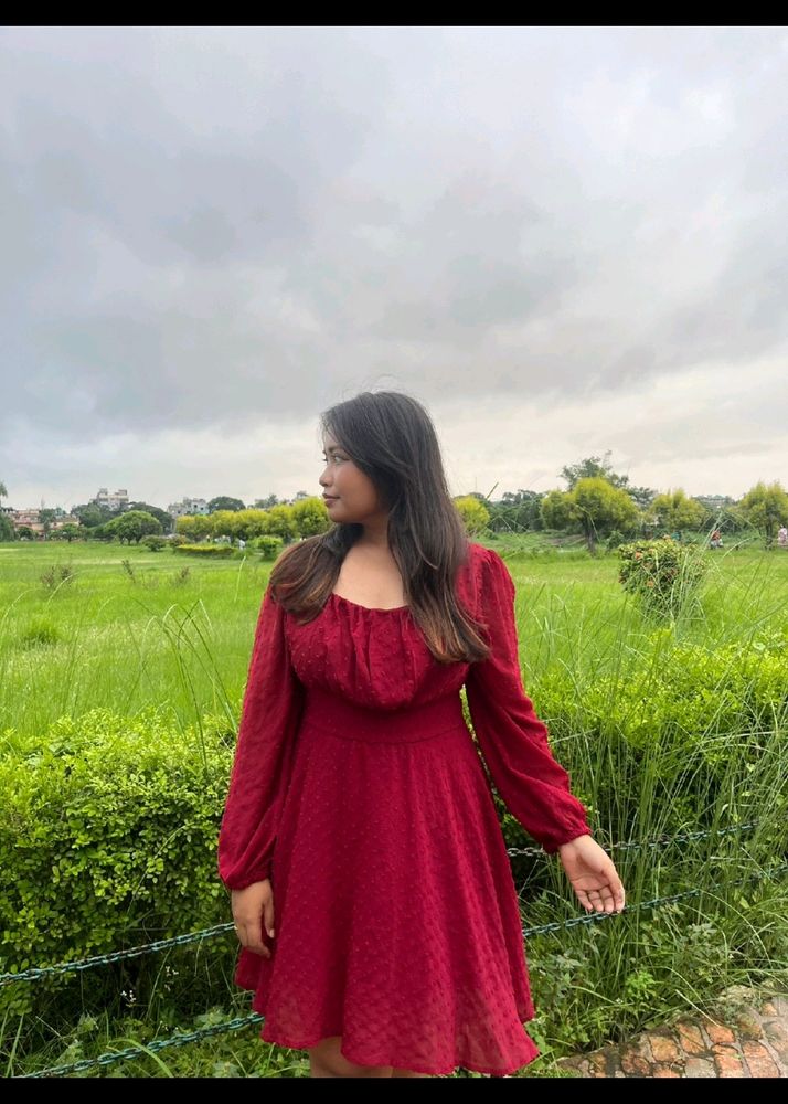 Tokyo Talkies Maroon Dress