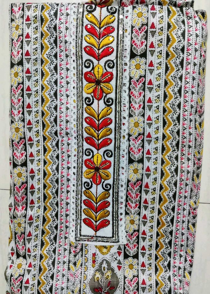 SALE !! Printed Cotton Fabric With Dupatta&amp;Botto