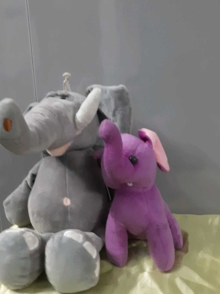 2 Elephant Plushies For Children