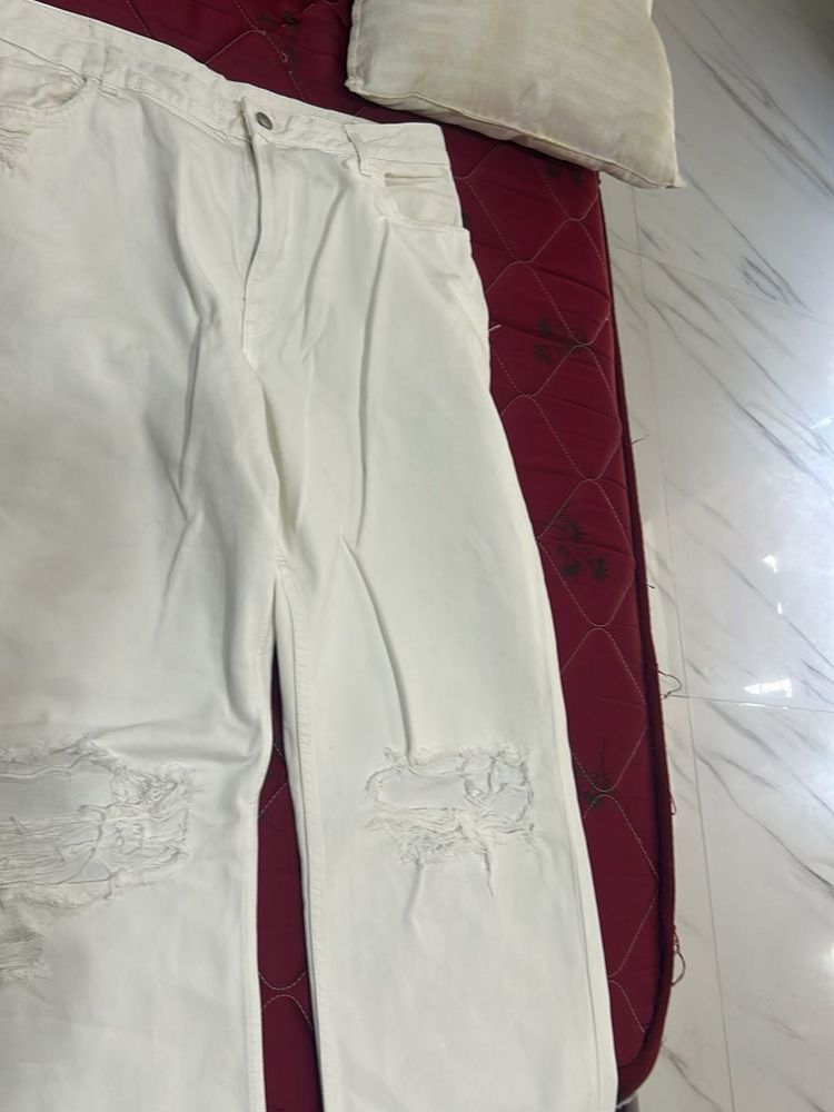 Ripped White Jeans