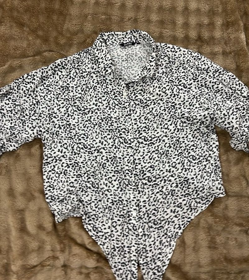 Leopard Print Bodysuit Top