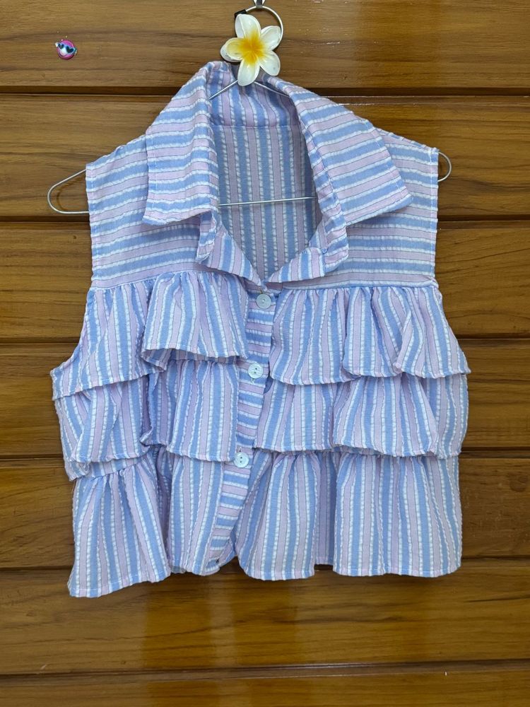 Striped Ruffle Top