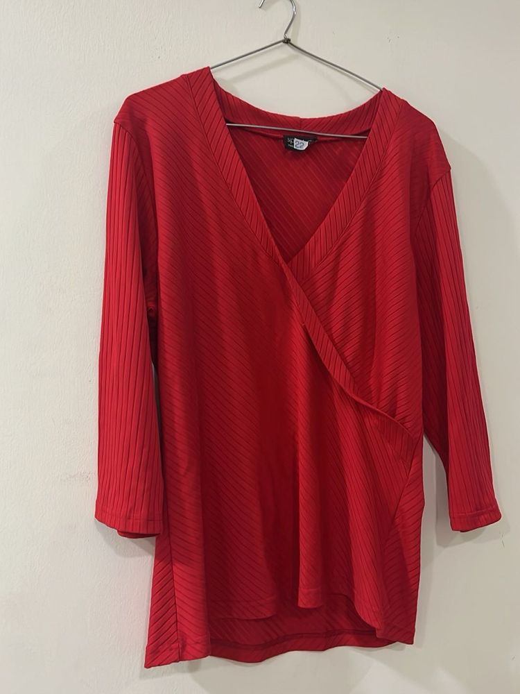Red Wrap Top