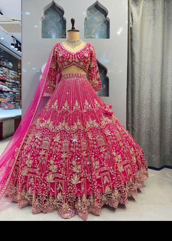 Pink Embroidered Lehenga Choli with Dupatta