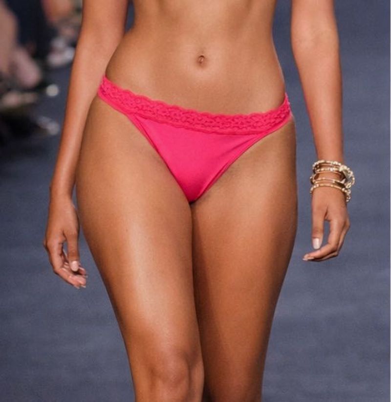 H&amp;M Pink Lace Trim Bikini Bottoms