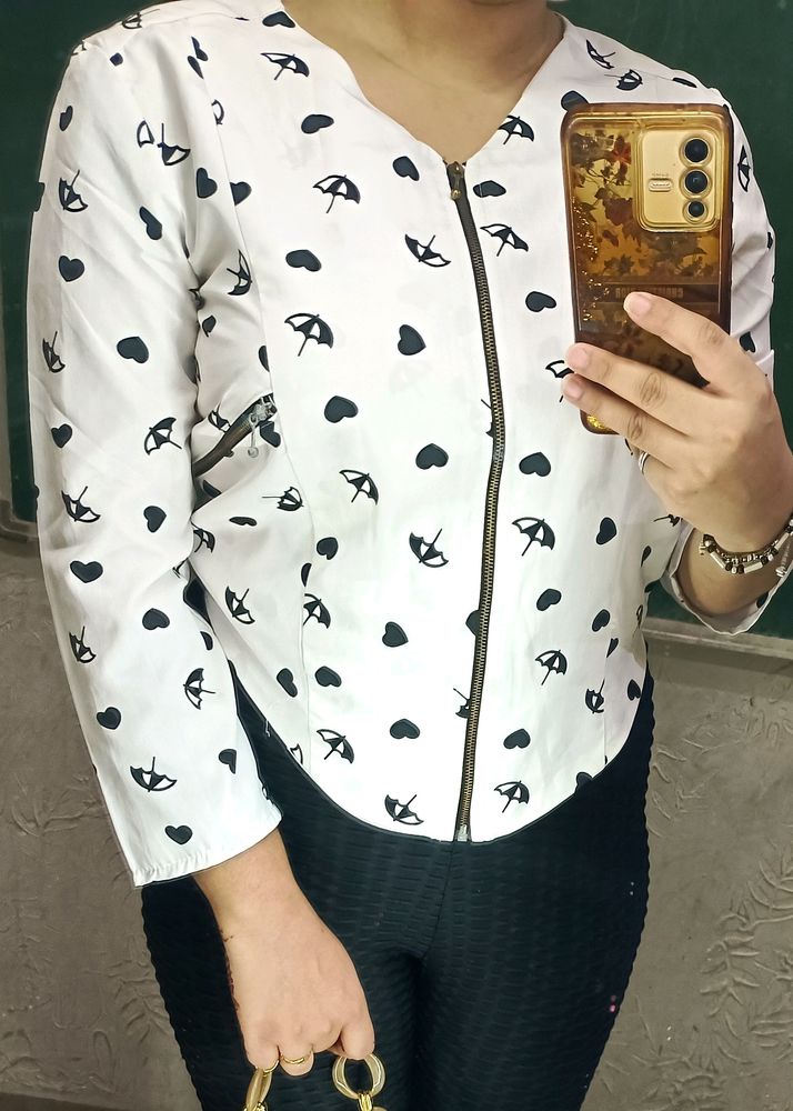 Patterned Top With Zip 2