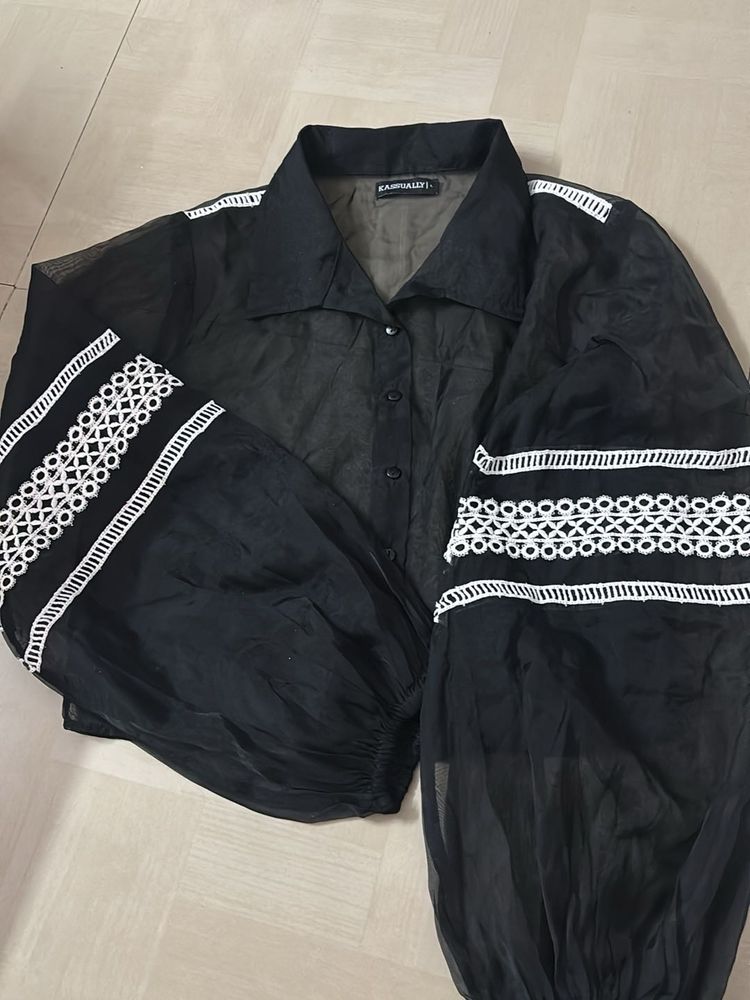 Black Sheer Blouse