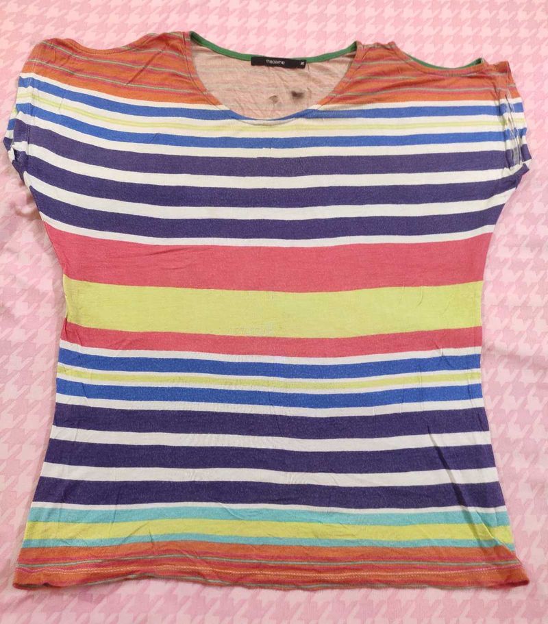 Striped Scoop Neck Tee