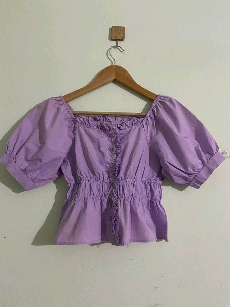 Lilac Puff Sleeve Top