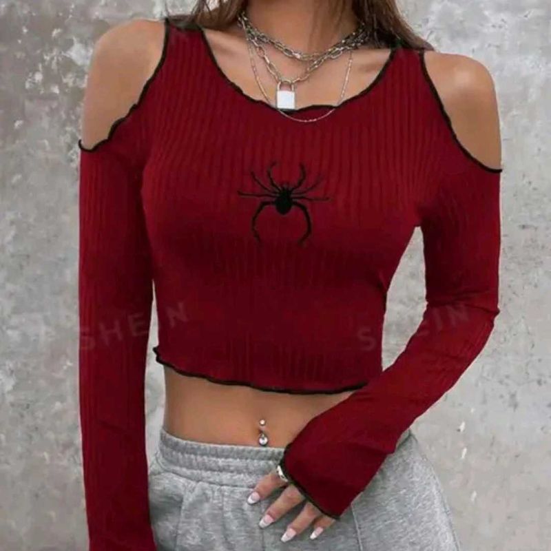 Red Spider Crop Top