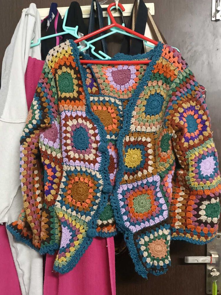 Colorful Crochet Cardigan