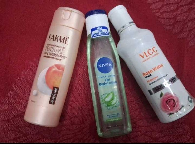 Lakme, Nivea Lotions ,Vlcc rose water