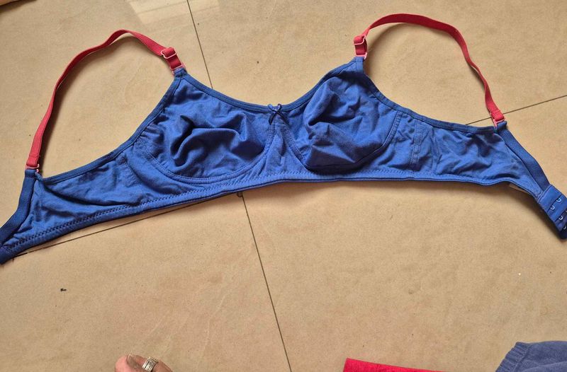 Blue Bra with Red Straps