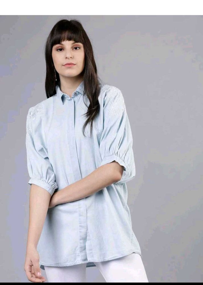 Tokyo talkies Denim Korean Oversized shirt Top