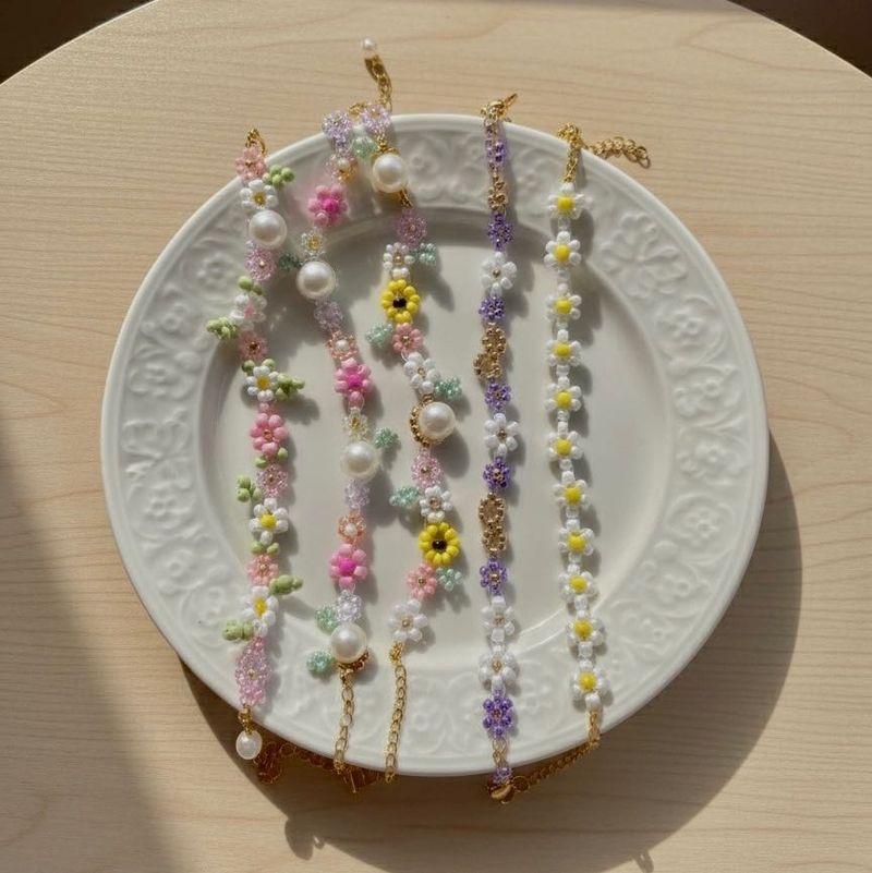 Beaded Flower Bracelet