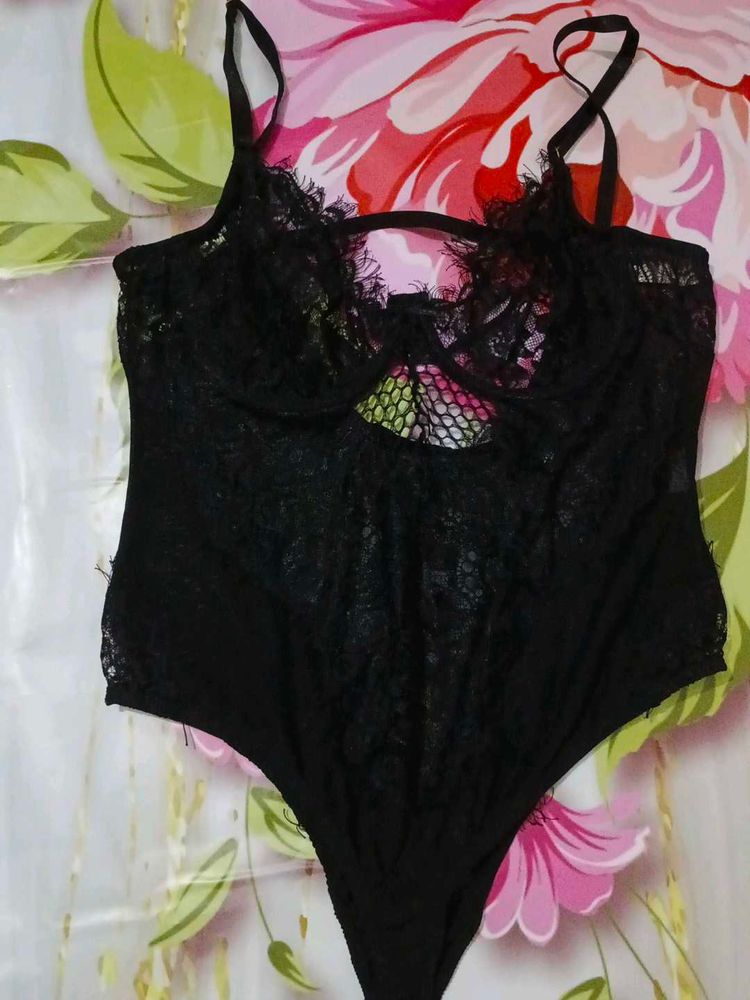 (1062)Black Lace Bodysuit