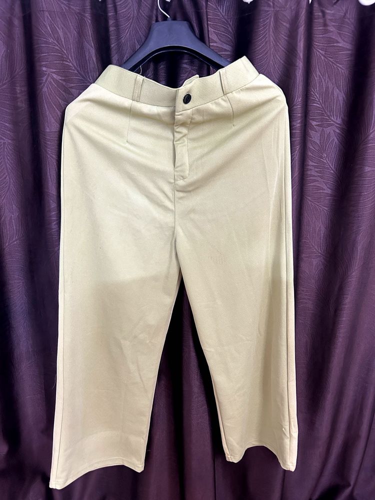 Beige Cropped Pants