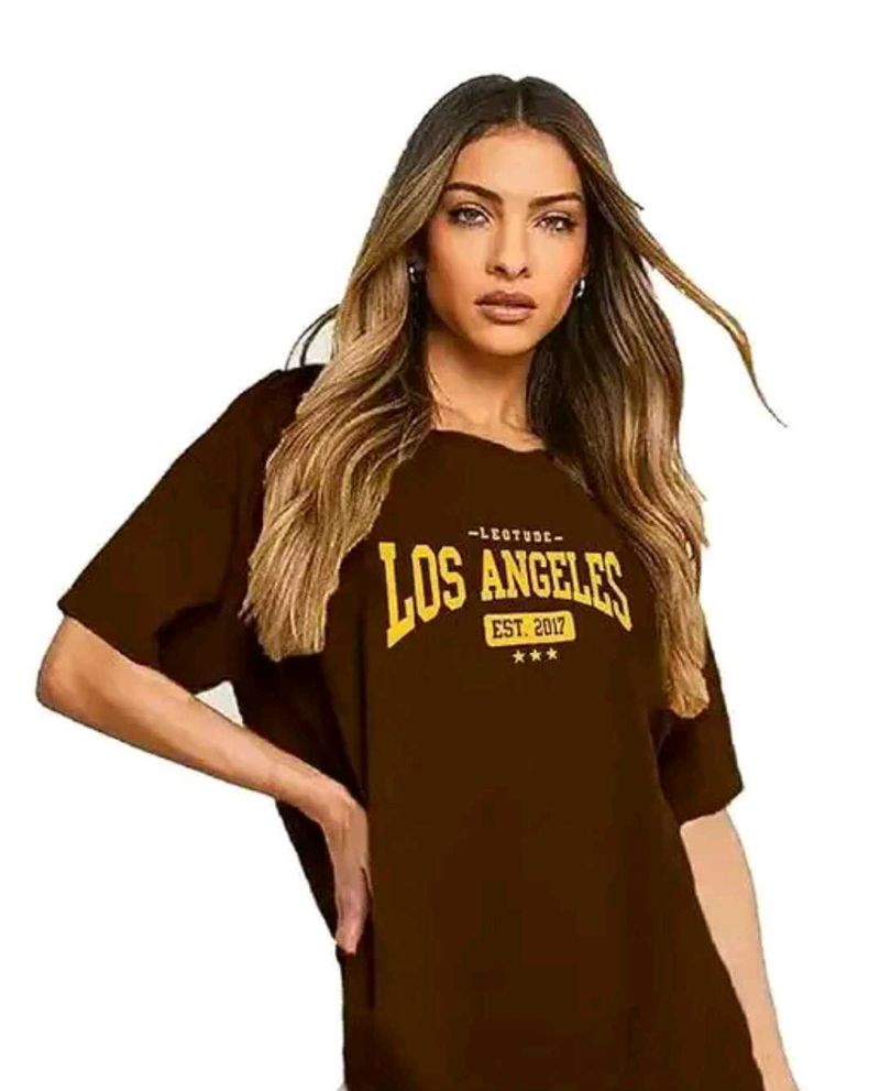 brown oversized tee