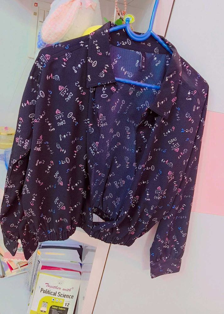 Math Print Crop Top