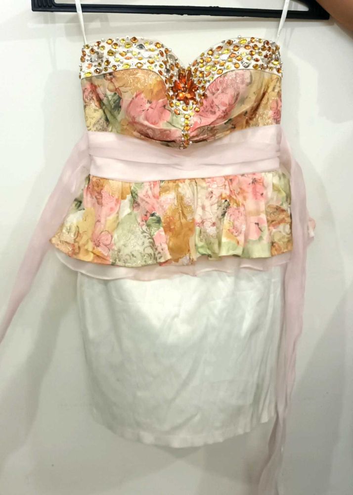 Floral Beaded Mini Dress
