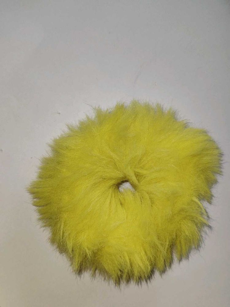 Fluffy Yellow Scrunchie