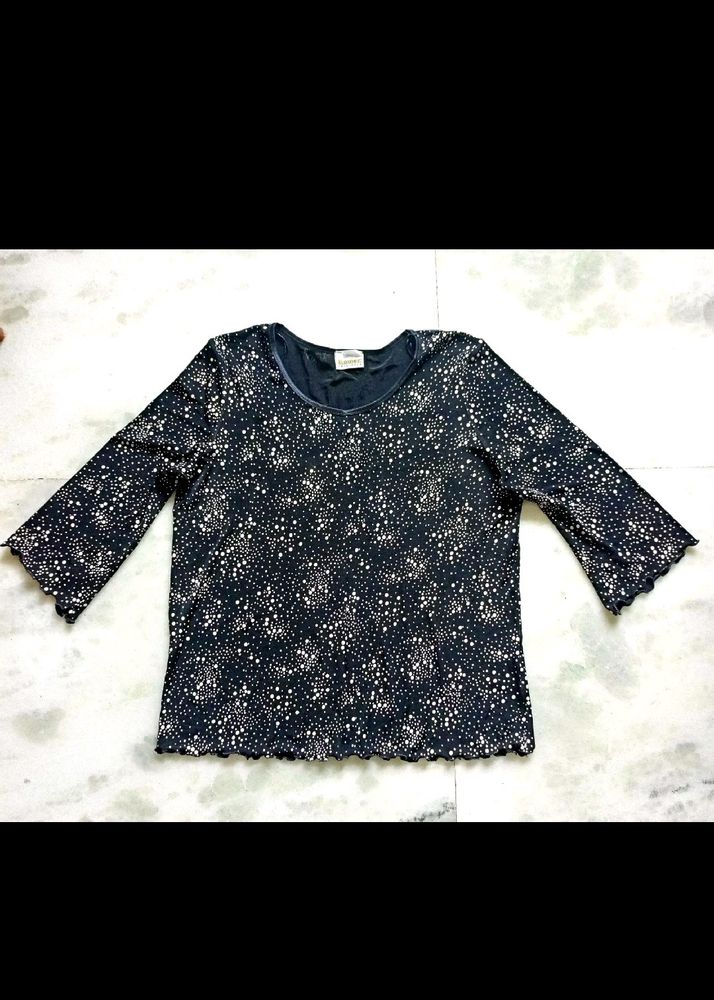 (SALE )Cream Polka Dot Black Top For Women&#39;s