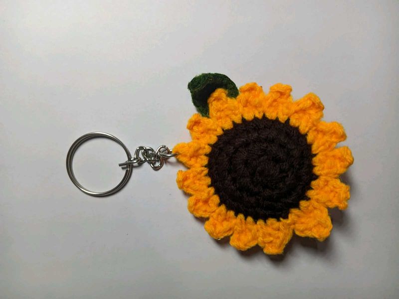 Crochet Sunflower Keychain