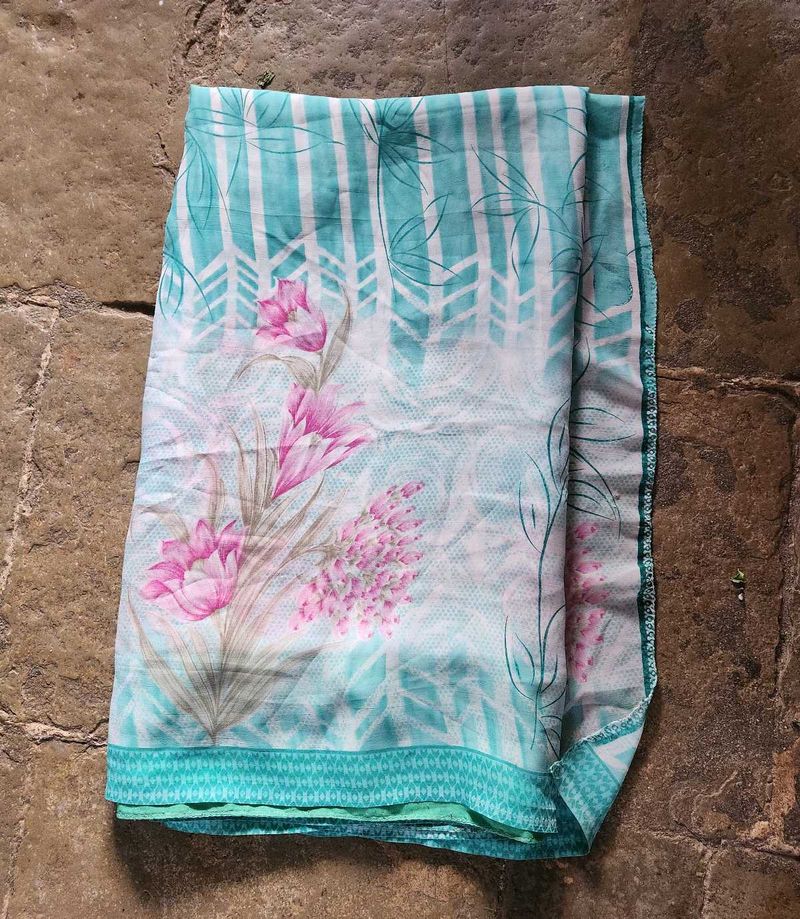 Elegant Floral Print Saree